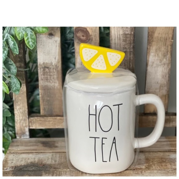 Rae Dunn Other - NEW Rae Dunn HOT TEA Mug with Lemon Slice Mug Topper 🍋